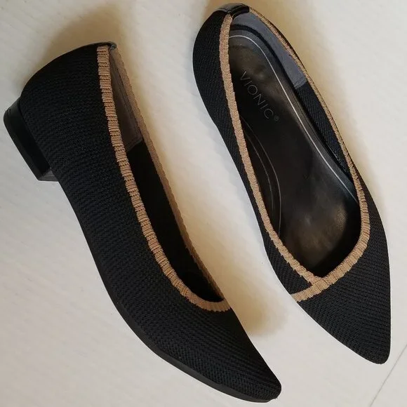 Vionic Dahlia Shoe - Low Heel Slip On Shoes - Black Taupe - Sz 7.5 - Picture 3 of 14